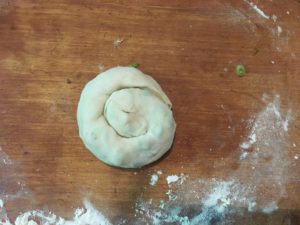The twist in the scallion pancake - 3rd roll