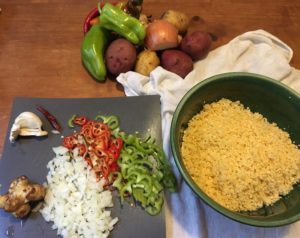 Fall Rice ingredients prep